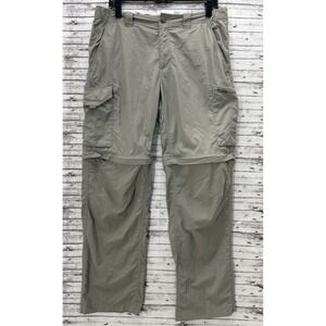 Columbia Pants Men 34x30 Gray Ripstop Omni Shade Convertible Straight Hiking